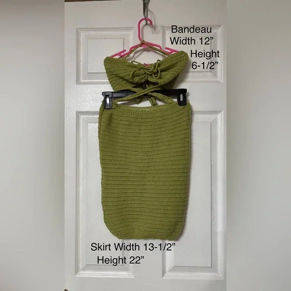 Outcast Lyla Dress Size S Green Crochet Two-Piece Set
